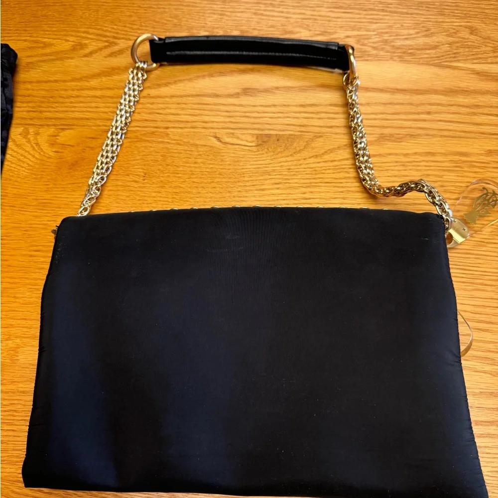 Christian Audigier Black and Gold Mini Bag with Studded Design - Picture 2 of 5